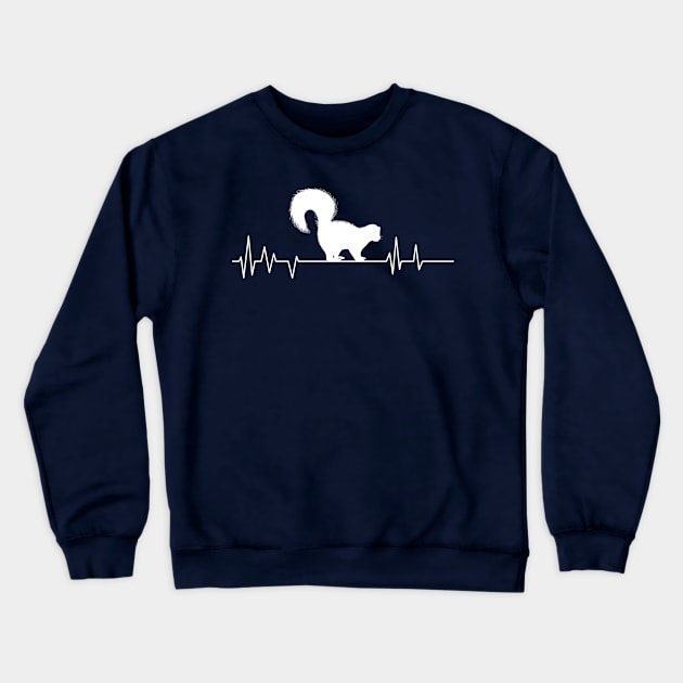 Skunk heartbeat lover,Skunk  animal in wildlife Crewneck Sweatshirt by mezy